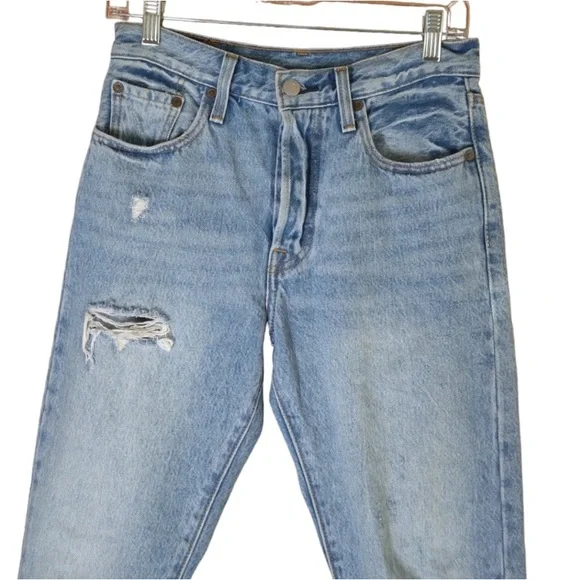 Levi's Premium distressed jeans 501 skinny blue - Picture 9 of 15